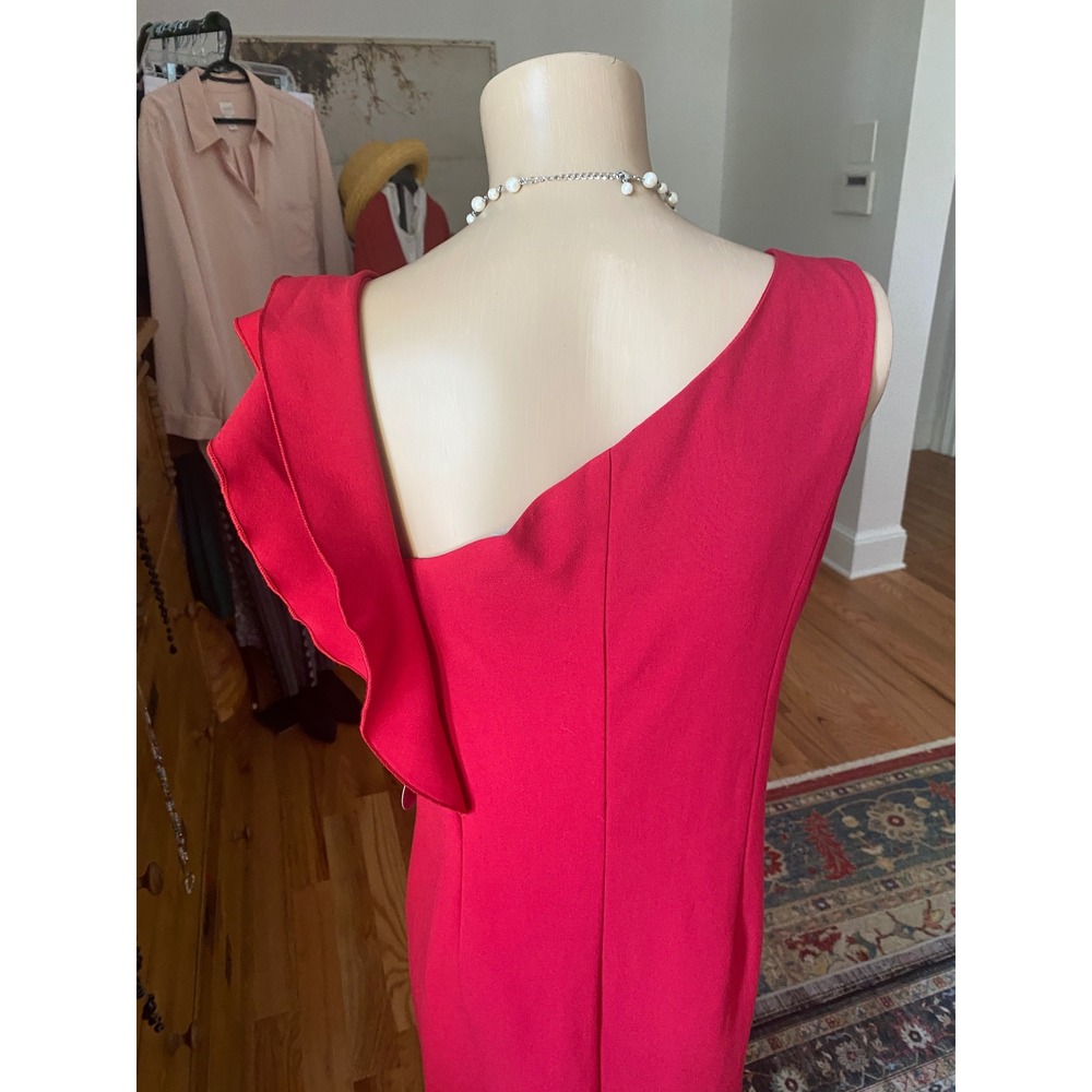 Emma & Michele Red Ruffle Rosette Sheath Dress Sleeveless Size 8 NWT - Picture 4 of 15